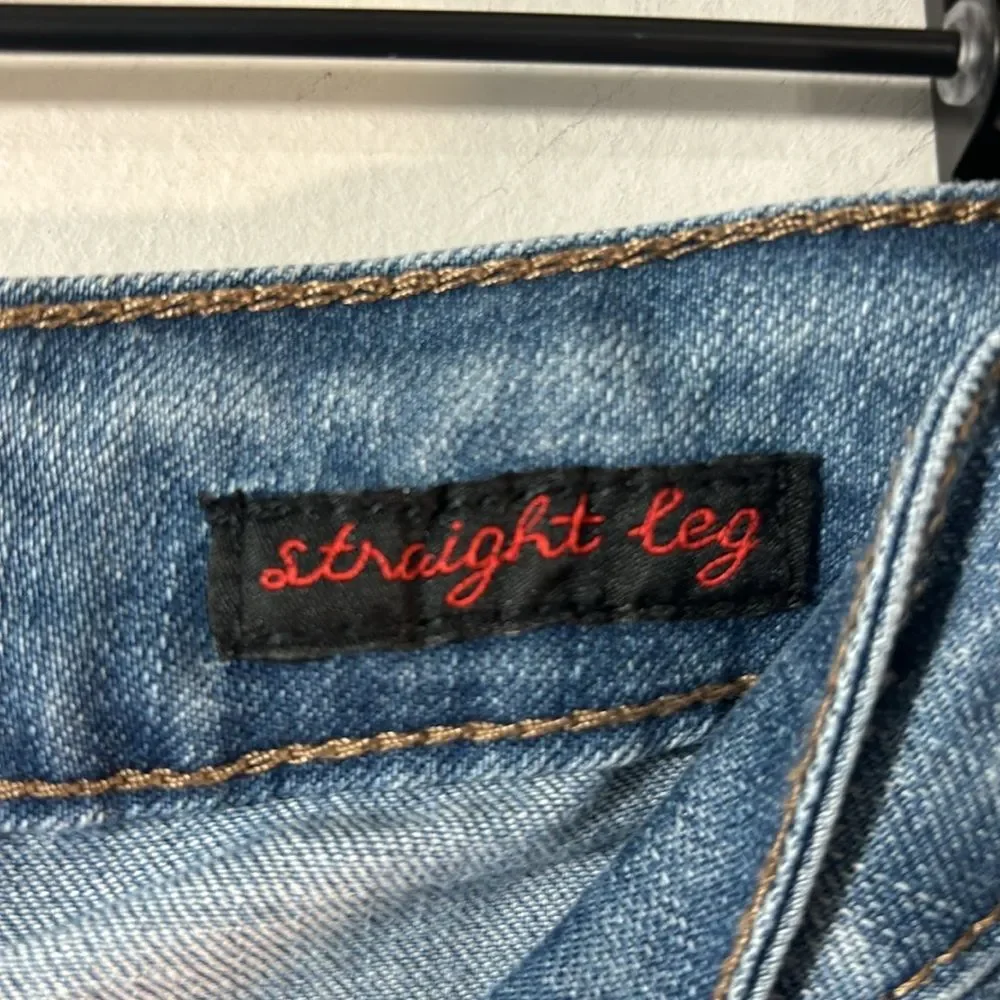 Earl Jeans Straight Leg size 6.  med wash stretch festival closet staple